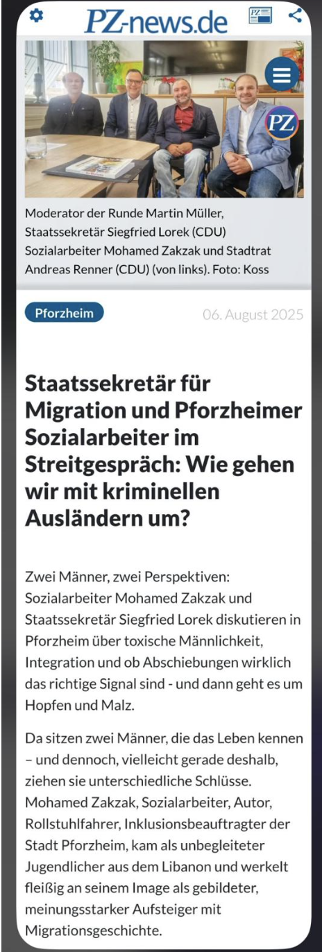 Mo in der Pforzheimer Zeitung.