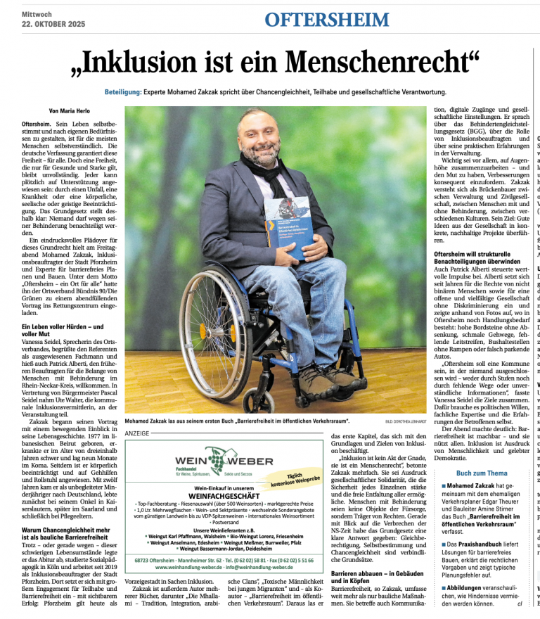 Mo in der Schwetzingen Zeitung.